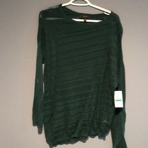 Jessica Simpson green diagonal sweater